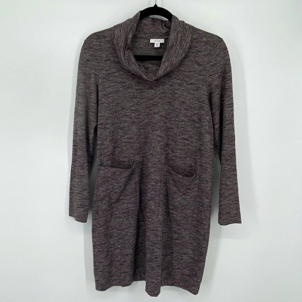 Pure Jill Dress Womens Petite XS Purple Heathered Cowl Neck Pocket Dress Boho
